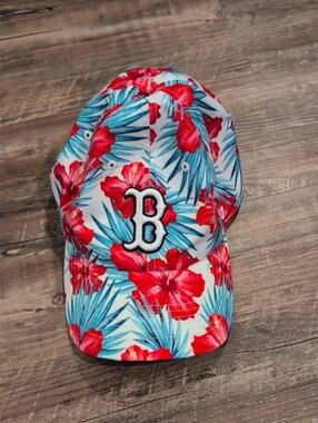 Women's Boston Red Sox Floral MLB Cap - Red/Pink & Teal Hibiscus